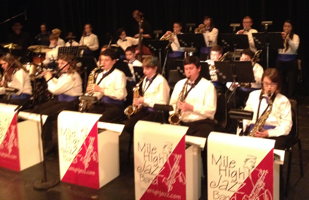 Photograph of Carson Middle School Jazz Band playing at
  Jazz Extravaganza on Jan. 28, 2014