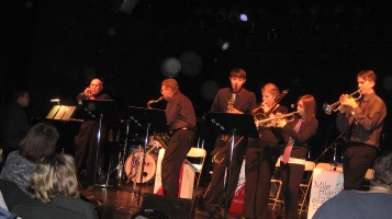 Photograph of 'intergenerational combo' performing on the 
  2010 Jazz Extravaganza