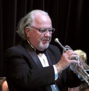 Photograph of Wayne Theriault, who will play trumpet and sing with MHJB.