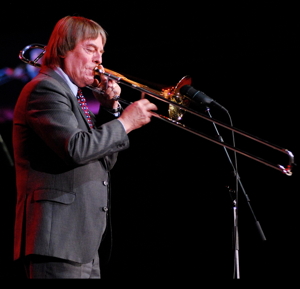 Photograph of trombonist Bill Watrous.  Photo courtesy of John Dugan.