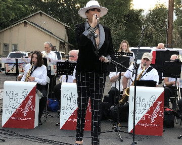 Photograph of Jakki Ford performing with Mile High Jazz Band on Sept. 14